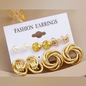 5 pair Gold Earring Bundle